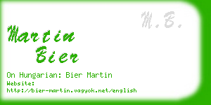 martin bier business card